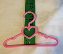 Load image into Gallery viewer, 6 Pack Pink Heart Design Doll Hangers
