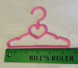 6 Pack Pink Heart Design Doll Hangers