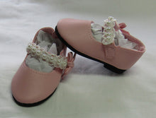 Load image into Gallery viewer, 18&quot; &amp; 15&quot; Doll Lace &amp; Pearl Dress Shoes: Pink

