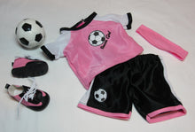 Load image into Gallery viewer, Soccer 5 Pc Outfit 18 inch Doll: Pink
