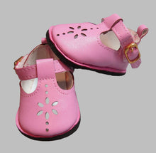 Load image into Gallery viewer, Sunburst Cutout Buckled Shoes 18 &amp; 15 inch Doll: Pink
