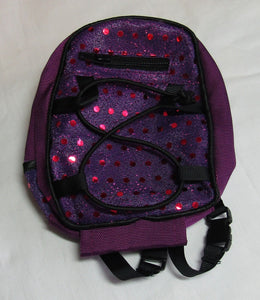 18" Doll Sequin Backpack: Purple