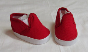 Red Canvas Slip-on Shoes