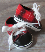 Load image into Gallery viewer, Plaid Lace-Up Shoes: Red
