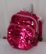 Load image into Gallery viewer, 18&quot; Doll Sequin Unicorn Backpack: Hot Pink
