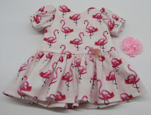 Load image into Gallery viewer, White &amp; Pink Flamingo Drop Waist Dress
