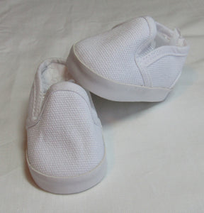 White Canvas Slip-on Shoes