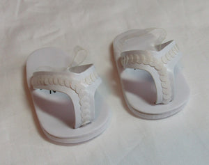 White Sequin Flip-Flops