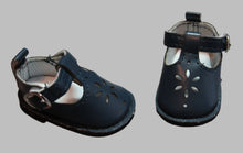 Load image into Gallery viewer, Wellie Wisher 14 inch Doll Buckle Shoes w Sunburst Cutout: Navy Blue
