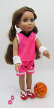 Load image into Gallery viewer, Wellie Wisher (14&quot; Doll) Basketball 6 Pc Set: Pink
