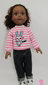 Wellie Wisher (14"Doll) Bunny T-Shirt & Jeans