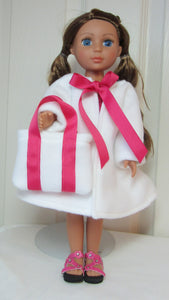 14" Wellie Wisher Doll 4 Pc Swim Set: Hot Pink