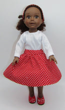 Load image into Gallery viewer, 14&quot; Wellie Wisher Doll Skirt &amp; Top: Red Heart
