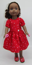 Load image into Gallery viewer, 14&quot; Wellie Wisher Doll Heart Dress: Red
