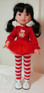 Wellie Wisher (14" doll) Christmas Tunic & Leggings