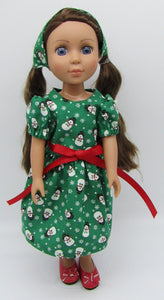 Wellie Wisher (14" Doll) Snowman Christmas Dress