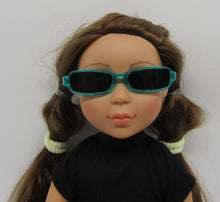 Load image into Gallery viewer, Wellie Wisher (14 &quot; doll) Teal Rectangle Sunglasses
