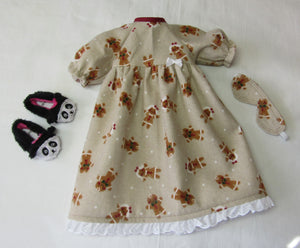 14" Wellie Wisher Doll Long Nightgown: Gingerbread