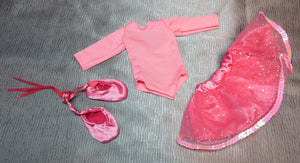 14" Wellie Wisher Doll Ballet 3 Pc Outfit: Pink